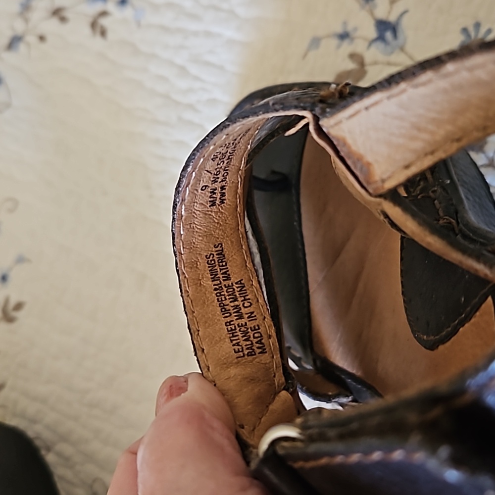 BORN leather Wedge Sandal - Picture 2 of 4